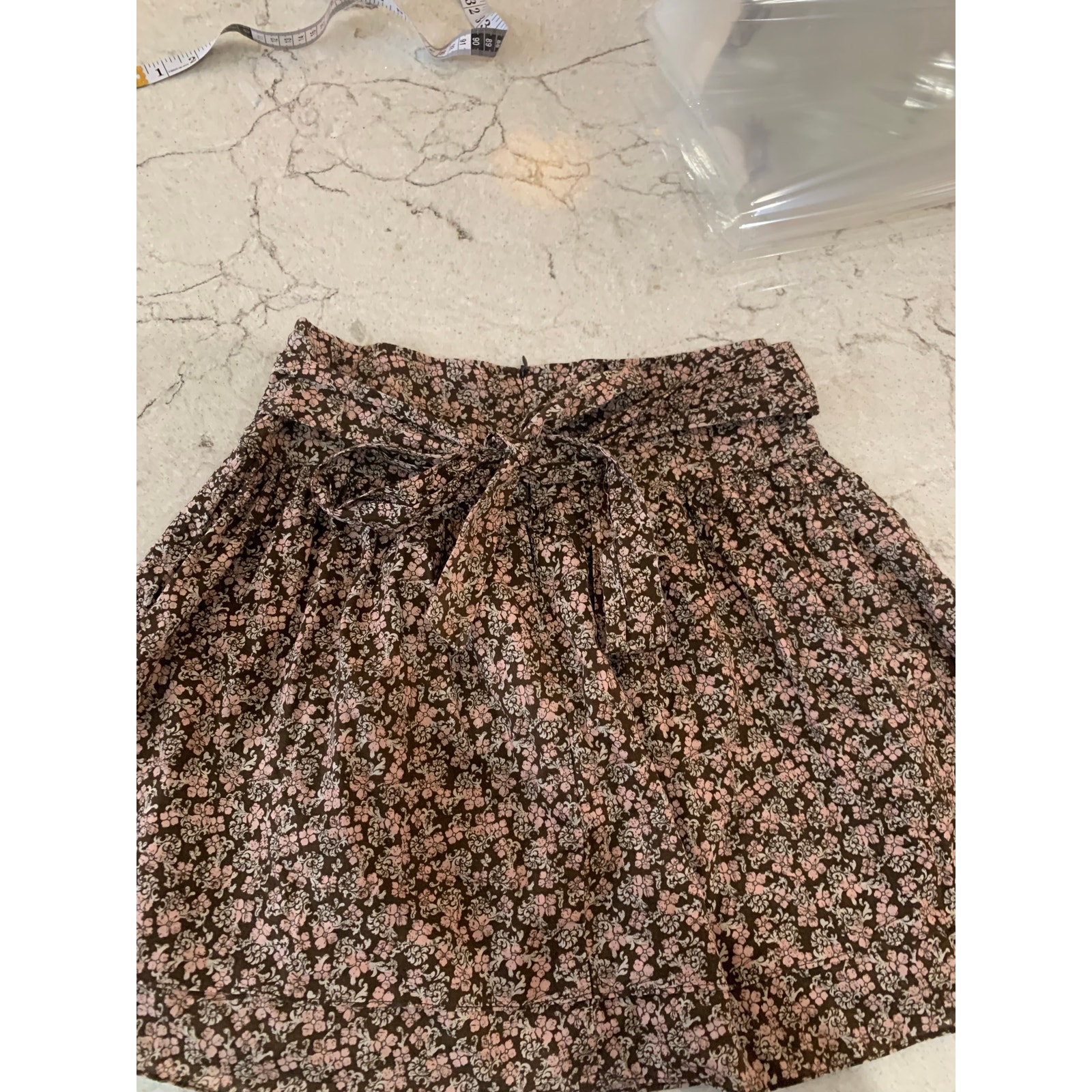 Brown Floral Mini Skirt By Blue Exchange In A Women’s Size Small